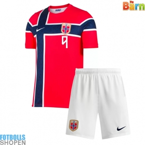 Billiga Norge Erling Haaland #9 Hemmatröja Barn VM 2026 Kortärmad (+ Korta byxor)